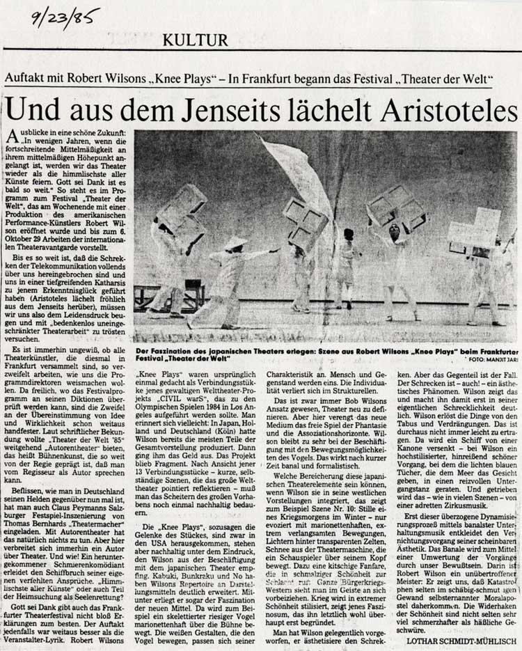 Und aus dem Jenseits Lachelt Aristoteles, September 23, 1985