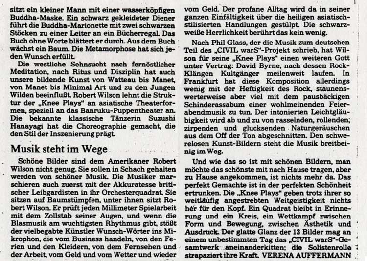 Meditationen eines Perfektionisten, Suddeutsche Zeitung Nr.219, September 23, 1985